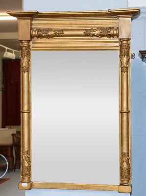 Lot 1216 - A Regency Giltwood and Gesso Pier Glass, with...