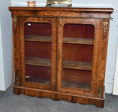 Lot 1301 - A Victorian Walnut Pier Cabinet, cross banded,...