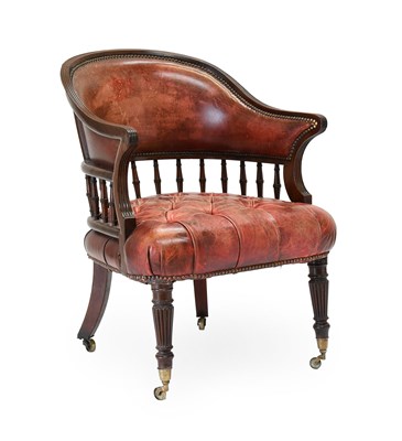 Lot 389 - A Mahogany Framed Tub Armchair, in the manner...