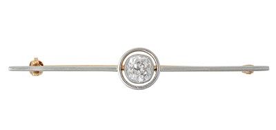 Lot 2242 - A Diamond Solitaire Brooch the old cut diamond...