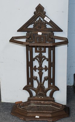 Lot 1217 - A Late Victorian Cast Metal Stick Stand, with...