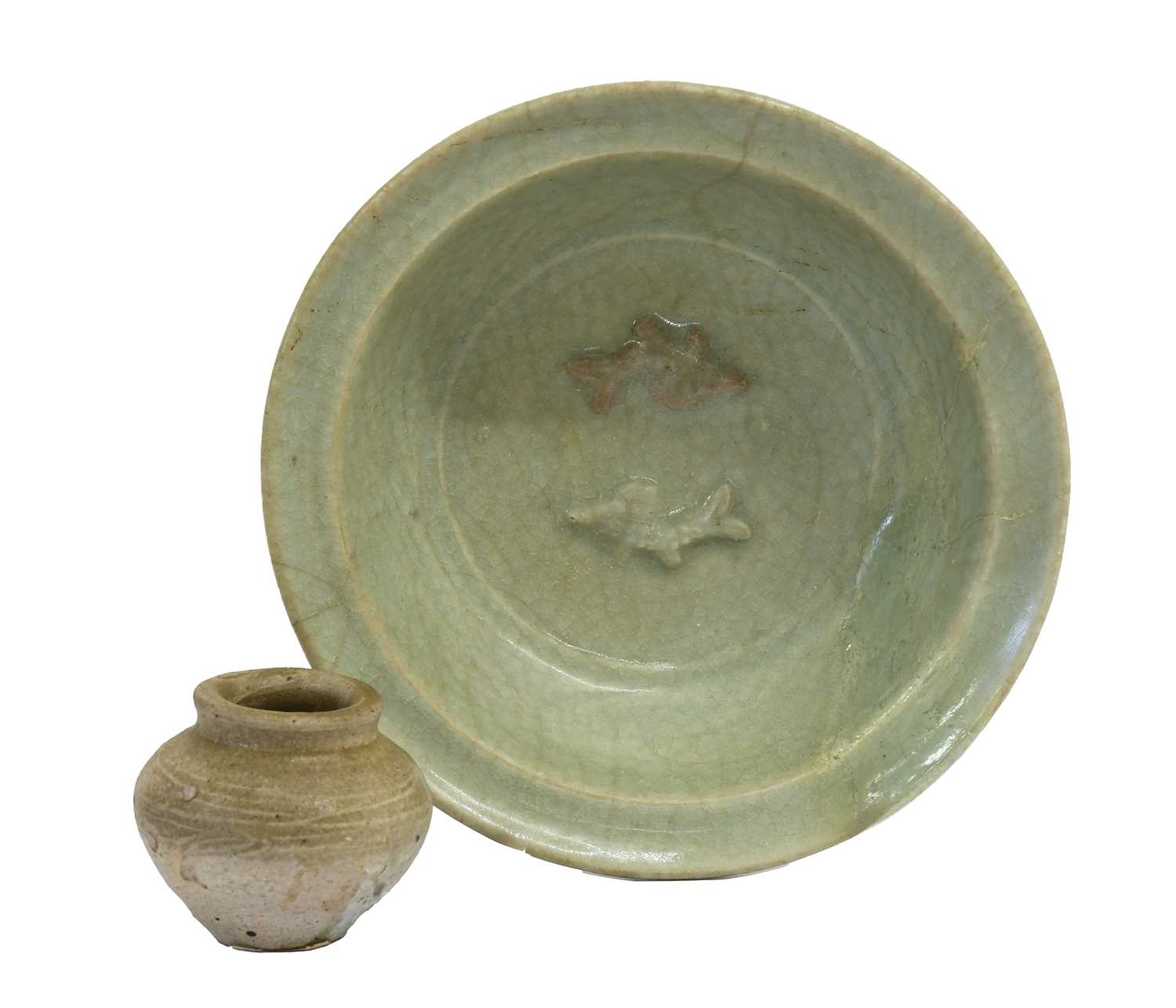 Lot 55 - A Longquan Celedon Marriage Dish, Southern...