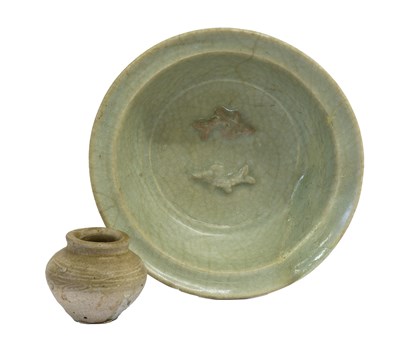 Lot 55 - A Longquan Celedon Marriage Dish, Southern...