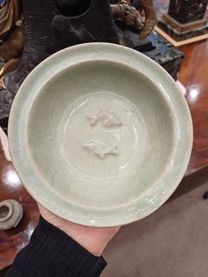 Lot 55 - A Longquan Celedon Marriage Dish, Southern...