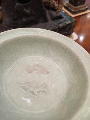 Lot 55 - A Longquan Celedon Marriage Dish, Southern...