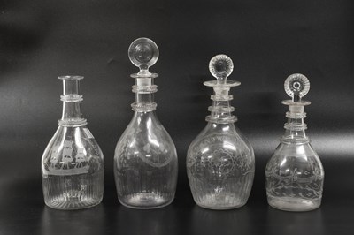 Lot 77 - An Irish Glass "Union" Decanter and Stopper,...