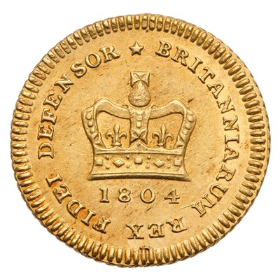 Lot George III, Third Guinea 1804, second laureate...