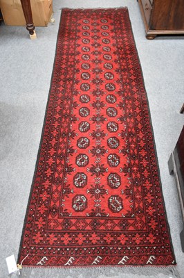 Lot 1095 - Afghan Turkmen Runner, the raspberry field...