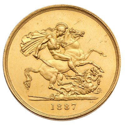 Lot Victoria, Five Pounds 1887, (Marsh F30,...