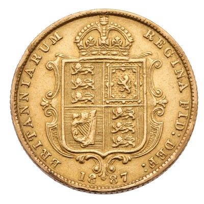 Lot 83 - Victoria, Half Sovereign 1887, (Marsh 478F,...