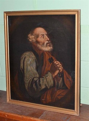 Lot 277 - After Guido Reni (19th century), St Peter, oil on canvas, 71.5cm by 60.5cm