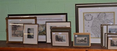 Lot 278 - A quantity of framed maps and bookplates relating to Durham and the North East