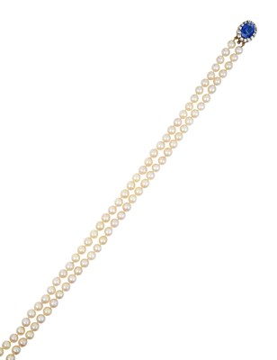 Lot 2410 - A Two Row Cultured Pearl Necklace, with A...