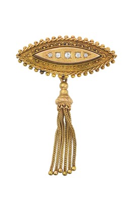 Lot 2355 - A Diamond Brooch five graduated old cut...