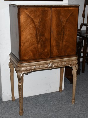 Lot 1357 - A Queen Anne Style Walnut Cocktail Cabinet on...