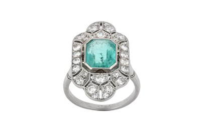 Lot 2300 - A French Belle Époque Emerald and Diamond...