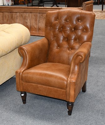 Lot 1220 - A Modern Laura Ashley Tan Leather Button Back...