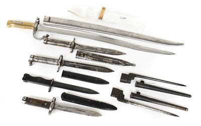 Lot 323 - Seven Edged Weapons, comprising a Chassepot...