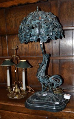 Lot 289 - Modern cockerel lamp and another lamp (2)