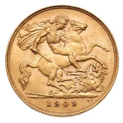Lot 145 - Edward VII, Half Sovereign 1909, (Marsh 512, S....