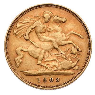 Lot 127 - Edward VII, Half Sovereign 1903, (Marsh 506, S....