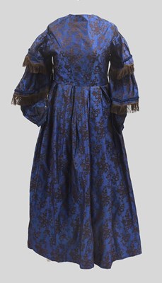 Lot 2210 - 19th Century Blue Woven Silk Dress, with a...