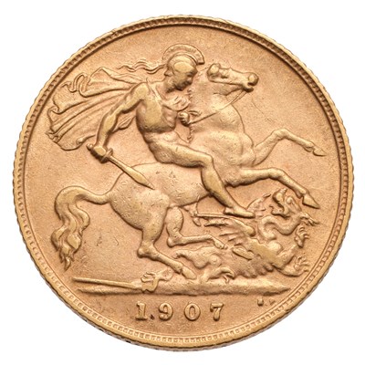 Lot 137 - Edward VII, Half Sovereign 1907, (Marsh 510, S....