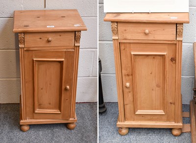 Lot 1413 - A Pair of Modern Pine Bedside Cupboards, 40cm...