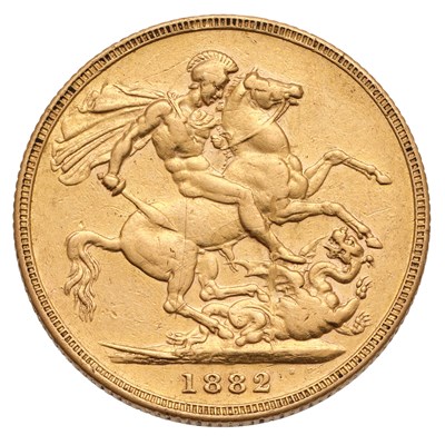 Lot 61 - Victoria, Sovereign 1882M, Melbourne Mint, St....
