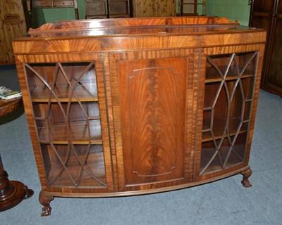 Lot 299 - A 1920's/1930's mahogany bow fronted display cupboard