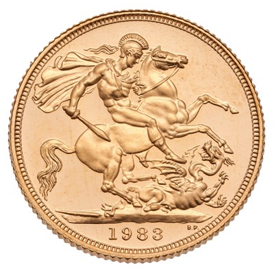 Lot 195 - Elizabeth II, Proof Sovereign 1983, (Marsh...