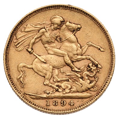 Lot 102 - Victoria, Sovereign 1894, (Marsh 146, S.3874),...