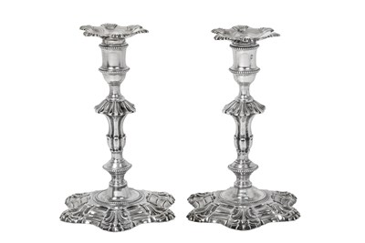 Lot A Pair of George III Silver Candlesticks