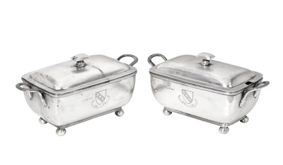 Lot A Pair of George III Silver Sauce-Tureens and Covers