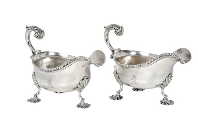 Lot A Pair of George III Silver Sauceboats
