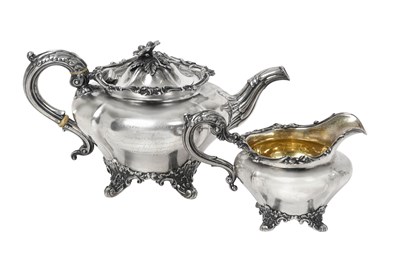 Lot A Victorian Silver Teapot and Cream-Jug