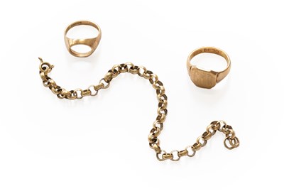 Lot 208 - A 9 Carat Gold Signet Ring, finger size N1/2;...
