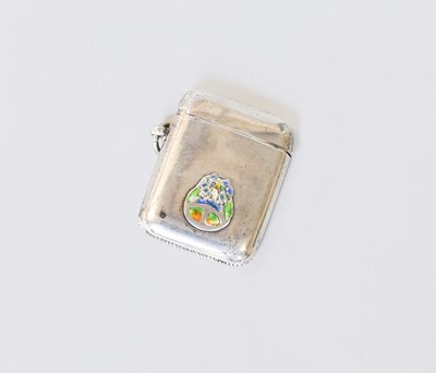 Lot 90 - An Edward VII Silver and Enamel Vesta-Case, by...