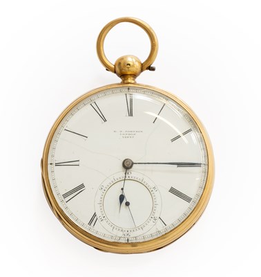 Lot 386 - An 18 Carat Gold Open Faced Pocket Watch,...