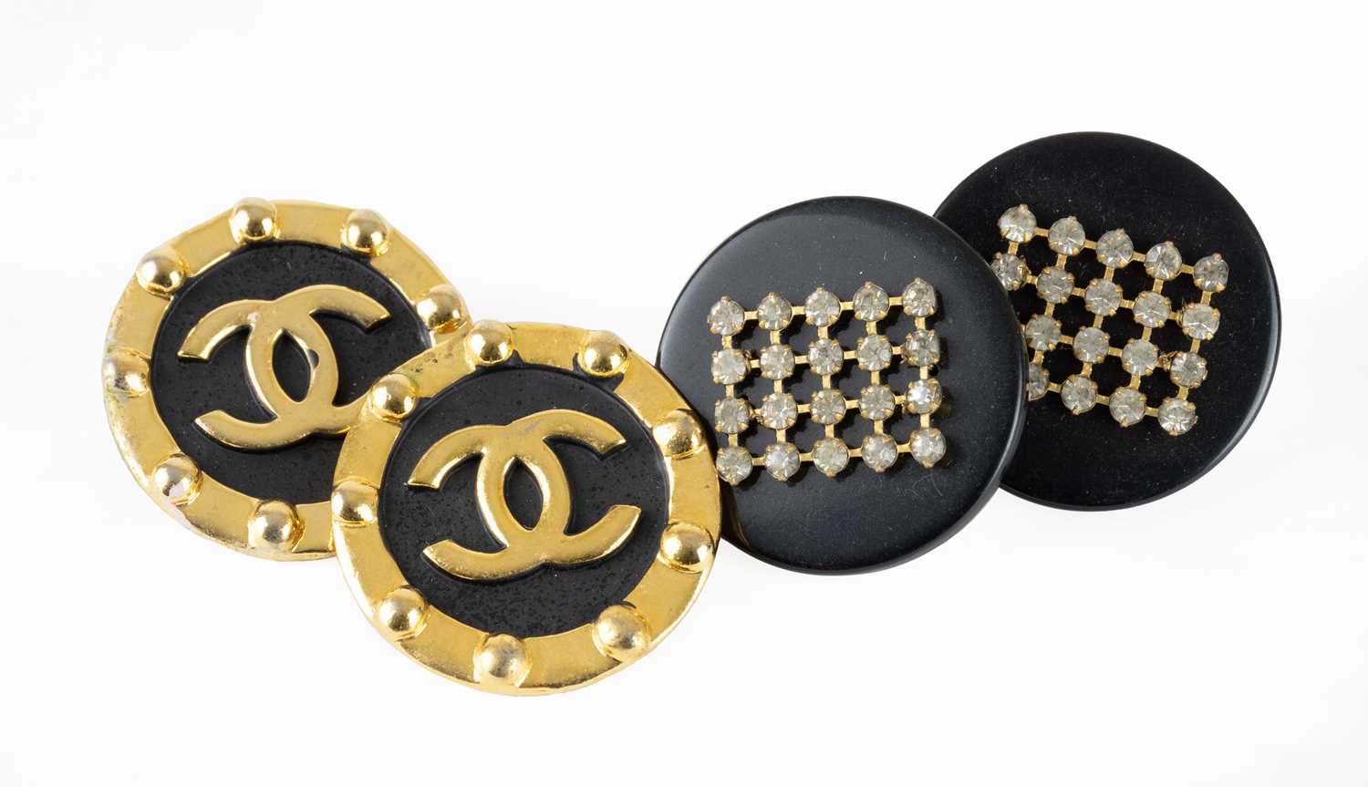 Lot 1021 - A Pair of Earrings, by Chanel, the central...