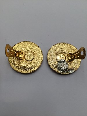 Lot 1021 - A Pair of Earrings, by Chanel, the central...