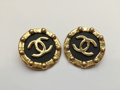 Lot 1021 - A Pair of Earrings, by Chanel, the central...