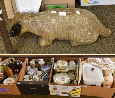 Lot 115 - Four Boxes of Ceramics, including Crown...
