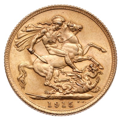Lot 218 - George V, Sovereign 1915, extremely fine with...