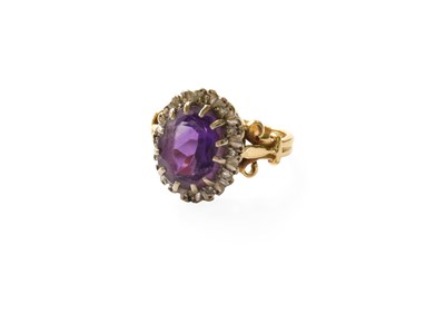 Lot 250 - An 18 Carat Gold Amethyst and Diamond Cluster...