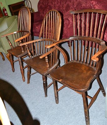 Lot 311 - Two Windsor chairs and a kitchen chair