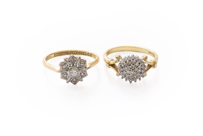 Lot 220 - An 18 Carat Gold Diamond Cluster Ring, the...