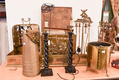 Lot 175 - 19th Century and Later Brass Fire Side Items,...