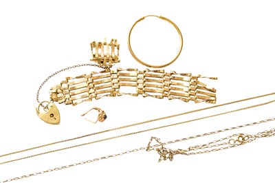 Lot 244 - A Small Quantity of 9 Carat Gold Jewellery,...