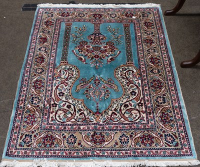 Lot 1284 - Small Turkish Prayer Rug, the celadon field...